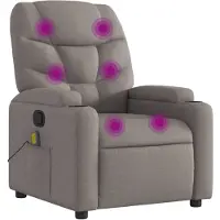 vidaXL Massagesessel Taupe Stoff
