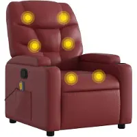 vidaXL Massagesessel Weinrot Kunstleder