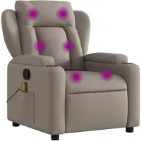 vidaXL Massage-Relaxsessel Taupe Stoff
