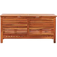 Beliani Auflagenbox Akazienholz Dunkelbraun 130 x 64 x 48 cm geölte Oberfläche Truhe für Terrasse, Garten, Balkon Landhausstil Outdoor Möbel