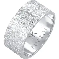 KUZZOI Silberring "Ring Herren Bandring Organic Struktur 925 Silber" Gr. 66, grau (silber), Fingerringe, Herren, 66, Silber 925 (Sterlingsilber), Silberring