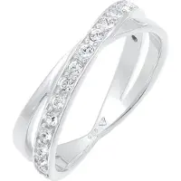 Elli Silberring "Ring Neuheit Wickelring Kristalle 925 Silber" Gr. 54, silber, Fingerringe, Damen, 54, Silber 925 (Sterlingsilber), Silberring