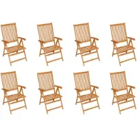 The Living Store Garten-Liegestühle mit Kissen 8 Stk. Massivholz Teak