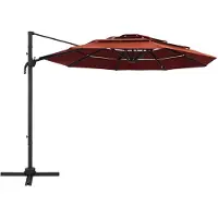 The Living Store Sonnenschirm mit Aluminium-Mast 4-lagig Terrakottarot 3x3 m
