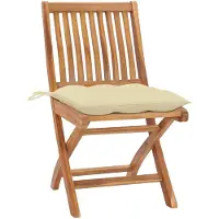 The Living Store Klappbare Gartenstühle mit Kissen 4 Stk. Massivholz Teak