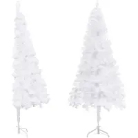 The Living Store Künstlicher Eck-Weihnachtsbaum Weiß 210 cm PVC