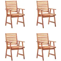 The Living Store Garten-Essstühle 4 Stk. mit Kissen Massivholz Akazie