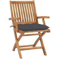 The Living Store Klappbare Gartenstühle mit Kissen 8 Stk. Massivholz Teak