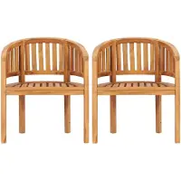 The Living Store Bananenstühle 2 Stk. Massivholz Teak