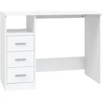 The Living Store Schreibtisch mit Schubladen Weiß 102x50x76 cm Holzwerkstoff