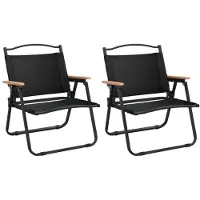 The Living Store Campingstühle 2 Stk. Schwarz 54x43x59 cm Oxford-Gewebe