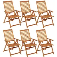 The Living Store Klappbare Gartenstühle 6 Stk. mit Auflagen Massivholz Akazie
