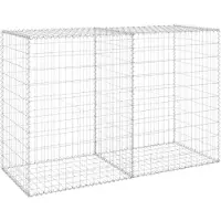 The Living Store Gabionenwand mit Abdeckung Verzinkter Stahl 150x60x100 cm