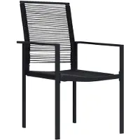 The Living Store Gartenstühle 2 Stk. PVC Rattan Schwarz