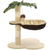 The Living Store Katzen-Kratzbaum mit Sisal-Kratzstange 50 cm Beige und Braun