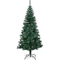 The Living Store Künstlicher Weihnachtsbaum Schillernde Spitzen Grün 210 cm PVC