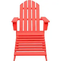 The Living Store Adirondack-Gartenstuhl mit Fußstütze Massivholz Tanne Rot