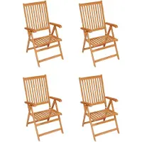 The Living Store Gartenstühle 4 Stk. mit Hellgrünen Kissen Massivholz Teak