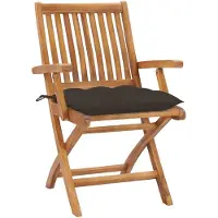 The Living Store Klappbare Gartenstühle mit Kissen 4 Stk. Massivholz Teak