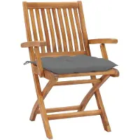 The Living Store Klappbare Gartenstühle mit Kissen 4 Stk. Massivholz Teak