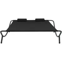 The Living Store Garten-Sonnenliege Stoff Schwarz