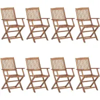 The Living Store Klappbare Gartenstühle 8 Stk. mit Kissen Massivholz Akazie
