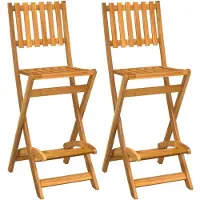 The Living Store Garten-Barhocker 2 Stk. Klappbar Massivholz Akazie