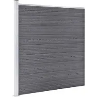 The Living Store WPC Zaun-Set 3 Quadrate + 1 Schräge 619x186 cm Grau