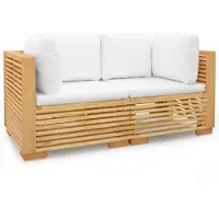 The Living Store Garten-Ecksofas mit Kissen 2 Stk. Massivholz Teak
