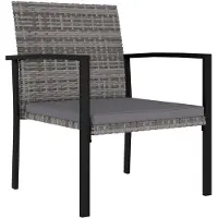 The Living Store Garten-Essstühle 2 Stk. Poly Rattan Grau