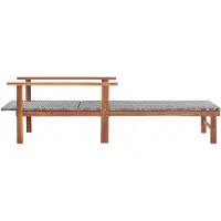 The Living Store Sonnenliege Poly Rattan und Akazie Massivholz Grau