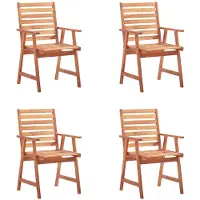 The Living Store Garten-Essstühle 4 Stk. mit Kissen Massivholz Akazie