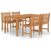 The Living Store 5-tlg. Garten-Essgruppe Massivholz Teak
