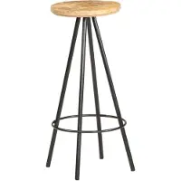 The Living Store Barhocker 2 Stk. Raues Mangoholz