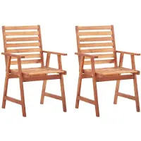The Living Store Garten-Essstühle 2 Stk. mit Kissen Massivholz Akazie