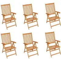 The Living Store Gartenstühle 6 Stk. mit Hellgrünen Kissen Massivholz Teak