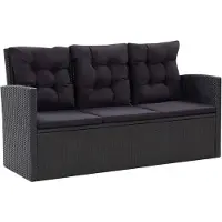 The Living Store 6-tlg. Garten-Lounge-Set mit Kissen Poly Rattan Schwarz