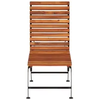 The Living Store Sonnenliege mit Stahlbeinen Massivholz Akazie