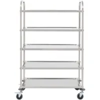 The Living Store 5-Stufiger Servierwagen 107 x 55 x 147 cm Edelstahl