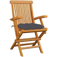 The Living Store Gartenstühle mit Anthrazit Kissen 6 Stk. Massivholz Teak