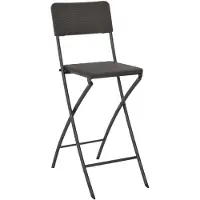 The Living Store Klappbare Barstühle 2 Stk. HDPE und Stahl Braun Rattanoptik