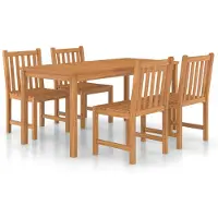 The Living Store 5-tlg. Garten-Essgruppe Massivholz Teak