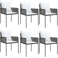 The Living Store Gartenstühle mit Kissen 6 Stk. Braun 54x61x83 cm Poly Rattan