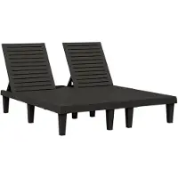 The Living Store Doppel-Sonnenliege Schwarz 155x138x83 cm Polypropylen