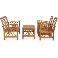 The Living Store 4-tlg. Garten-Lounge-Set Massivholz Akazie