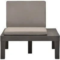 The Living Store Garten-Lounge-Stuhl mit Sitzpolster Kunststoff Anthrazit
