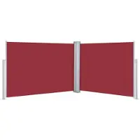 The Living Store Ausziehbare Seitenmarkise Rot 120 x 1000 cm
