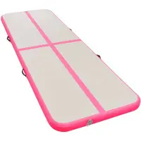 The Living Store Aufblasbare Gymnastikmatte mit Pumpe 300×100×10 cm PVC Rosa