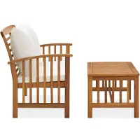 The Living Store 2-tlg. Garten-Lounge-Set mit Kissen Massivholz Akazie
