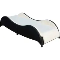 The Living Store Sonnenliege mit Polsterauflage Poly Rattan Schwarz